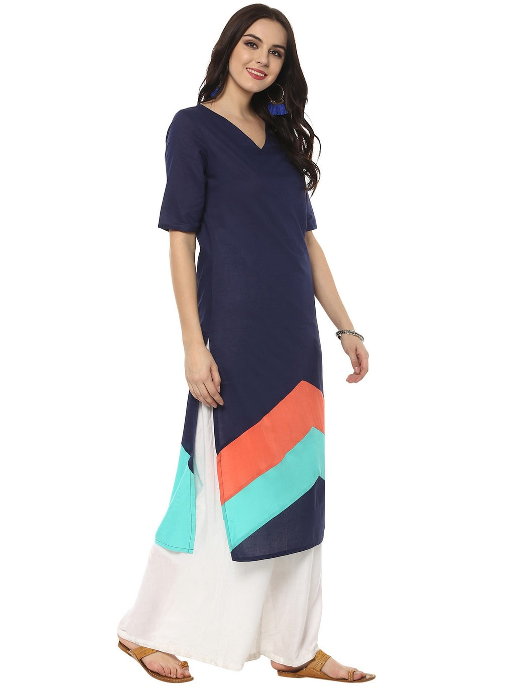 Stradda Womens Zig Zag Kurti