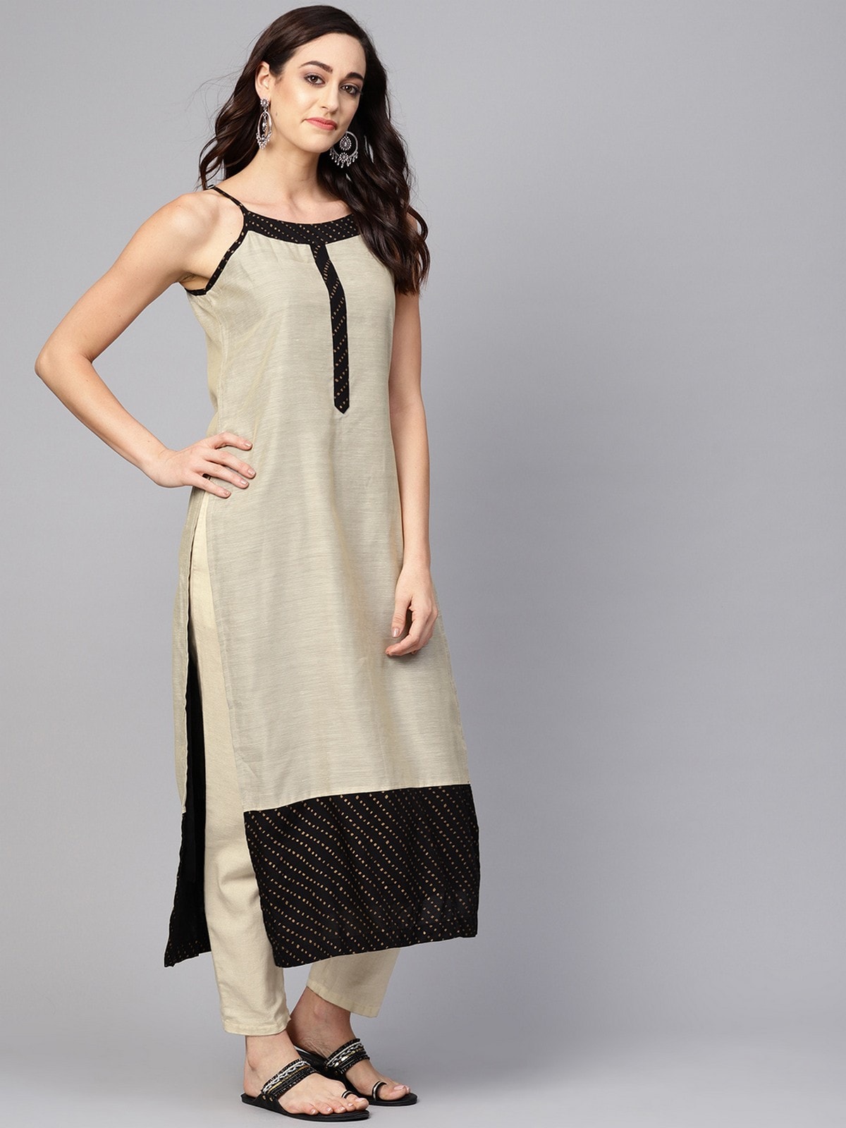 Stradda Womens Printed Strappy Kurta