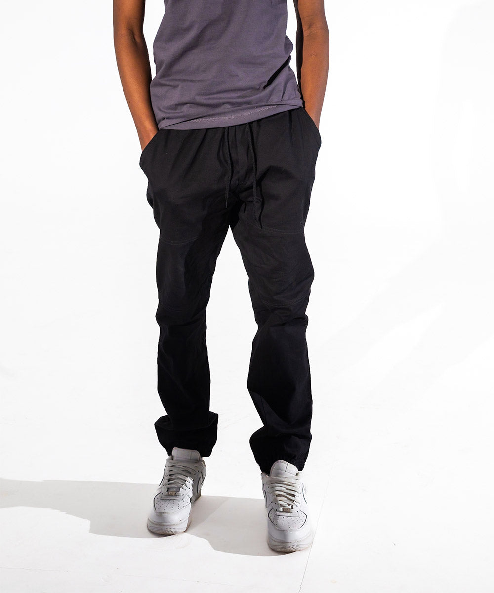Regular Fit Cotton Joggers - Black