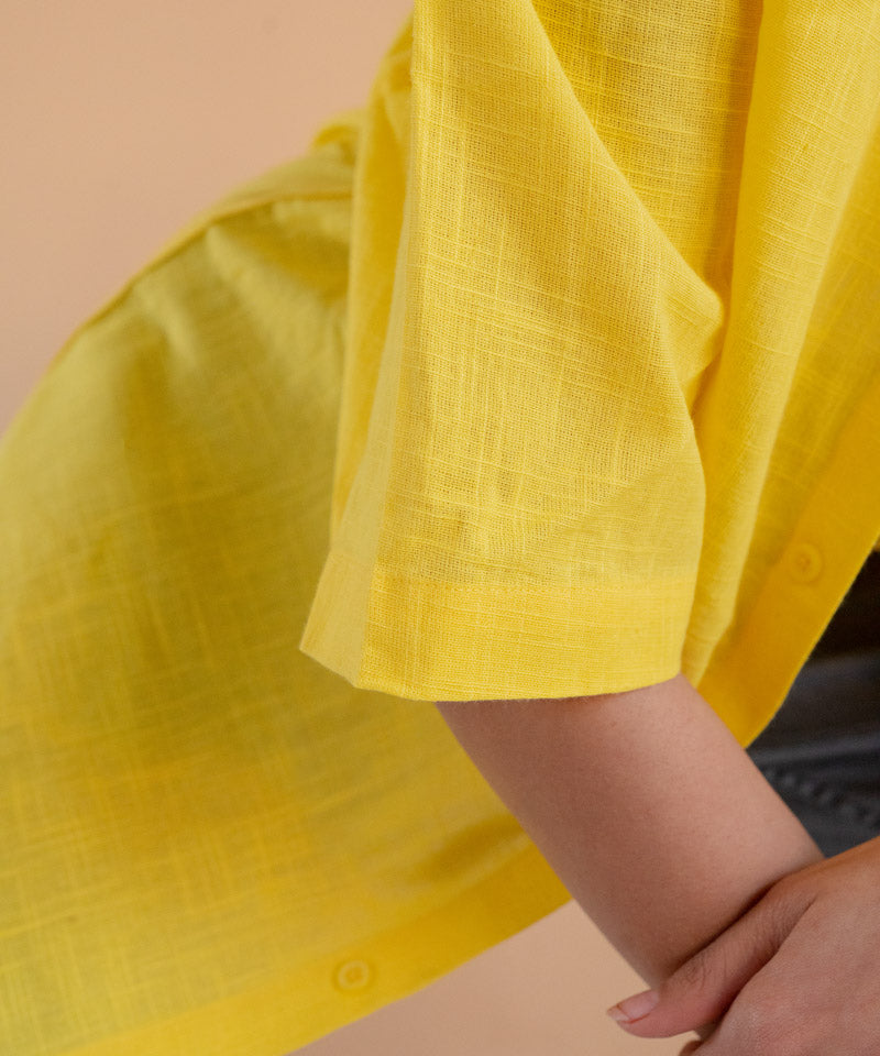 Yellow half sleeves - Oversized Shirt