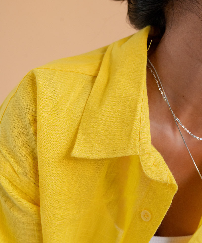 Yellow half sleeves - Oversized Shirt