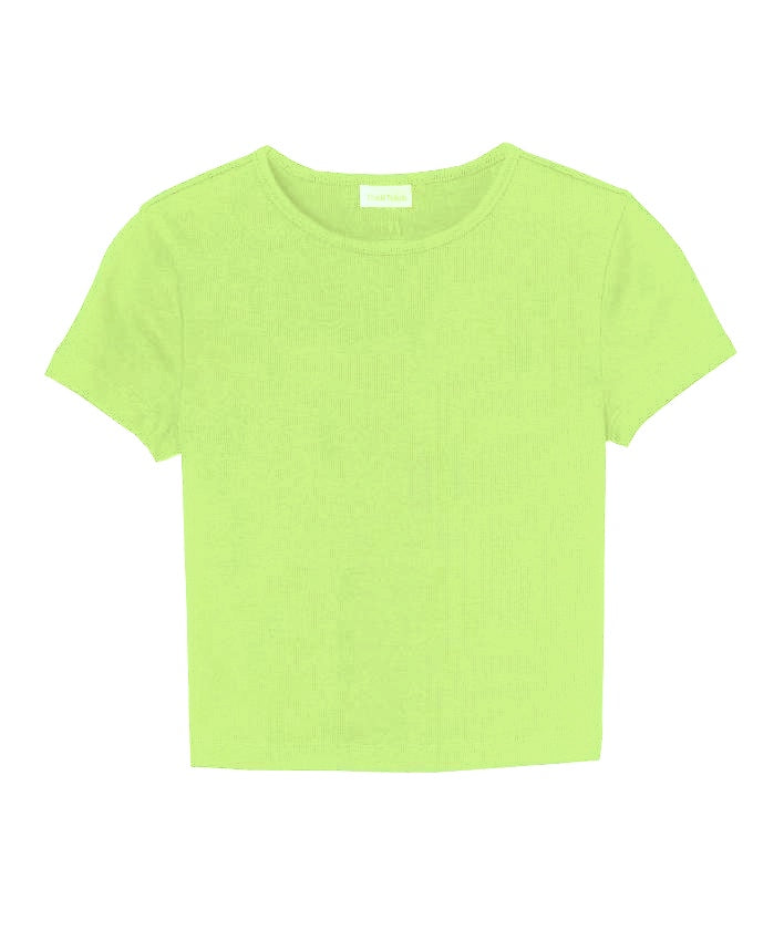 Ribbed Cropped T-shirt - green