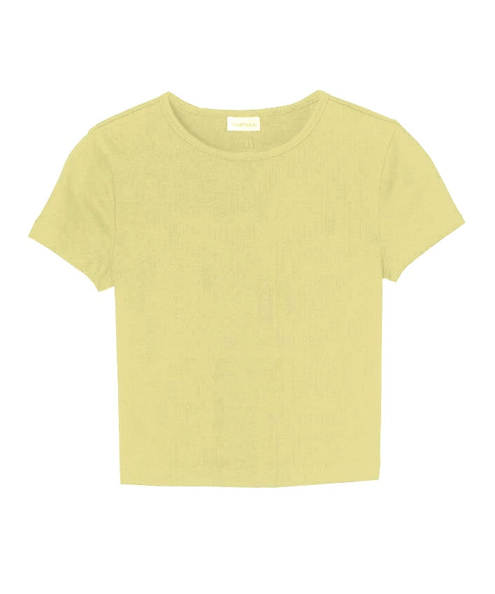 Ribbed Cropped T-shirt - lemon