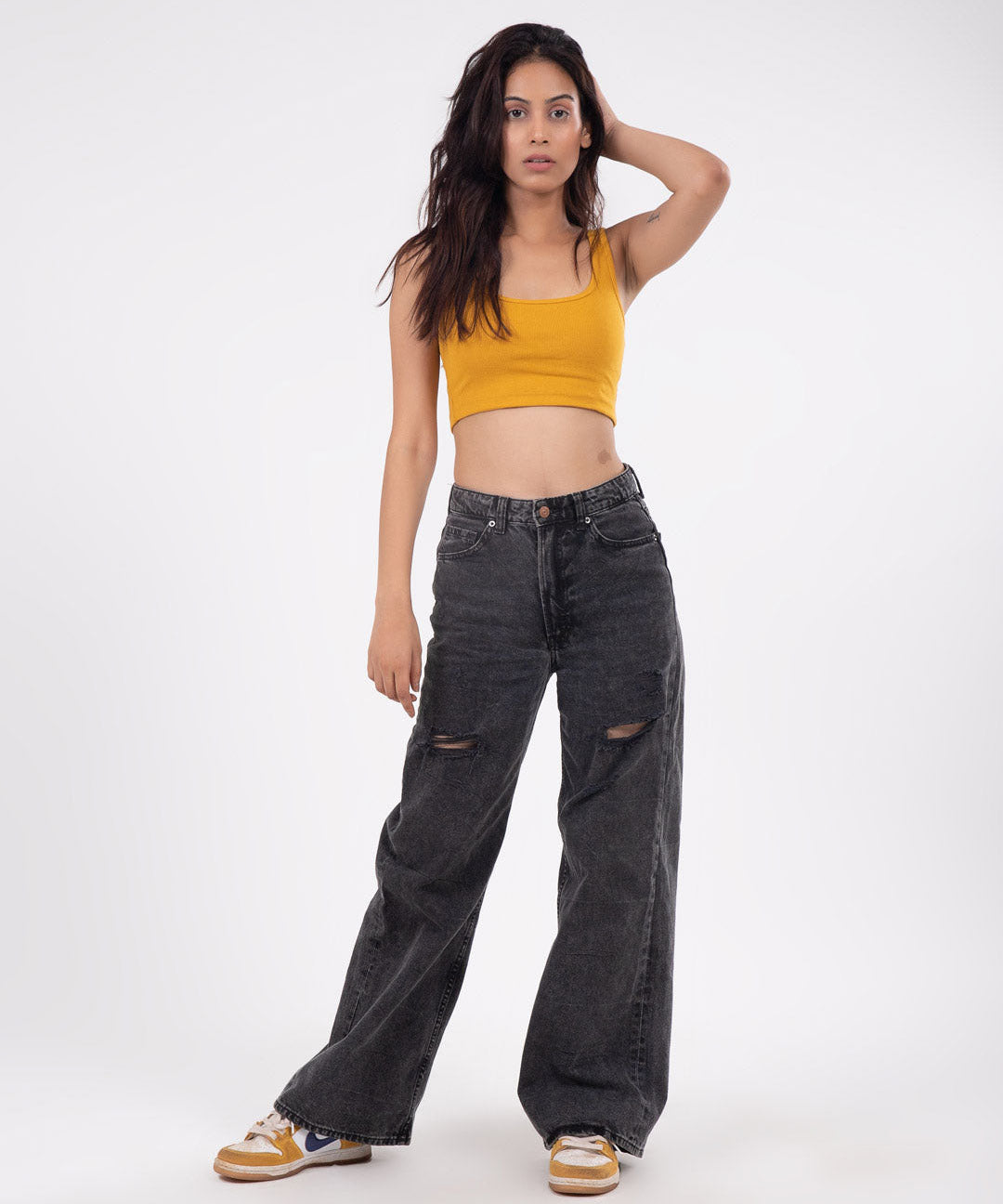 Ribbed Crop Top - Mustard