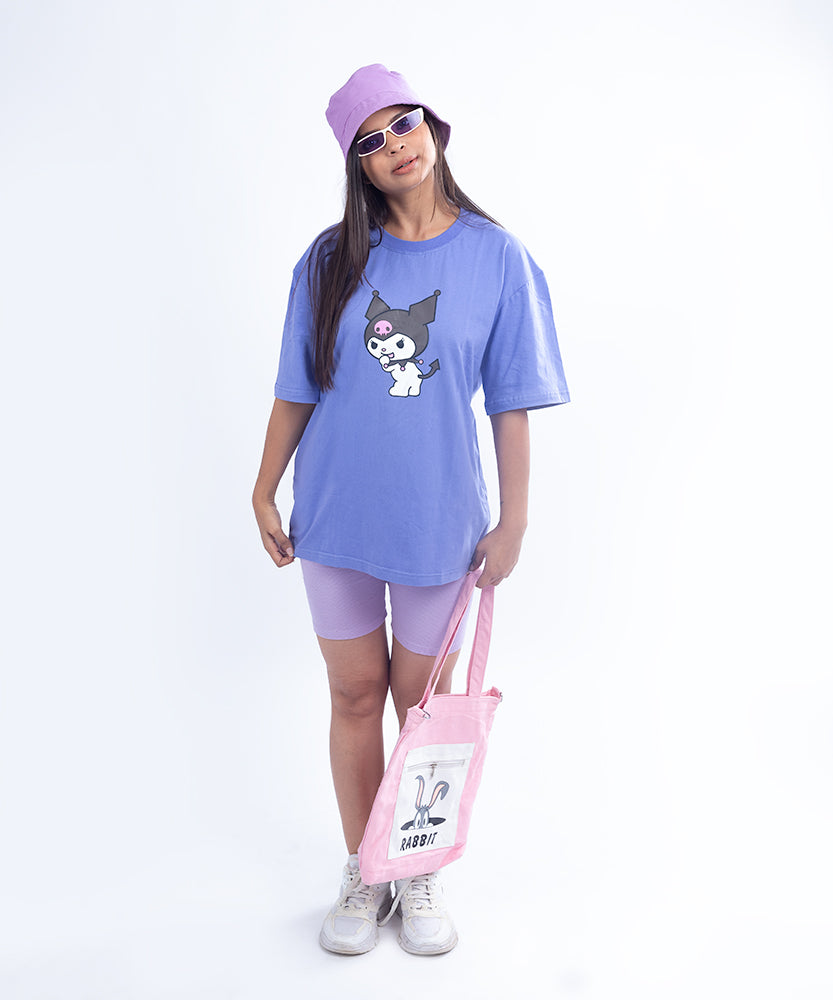 Ribbed long cycling shorts - Lilac