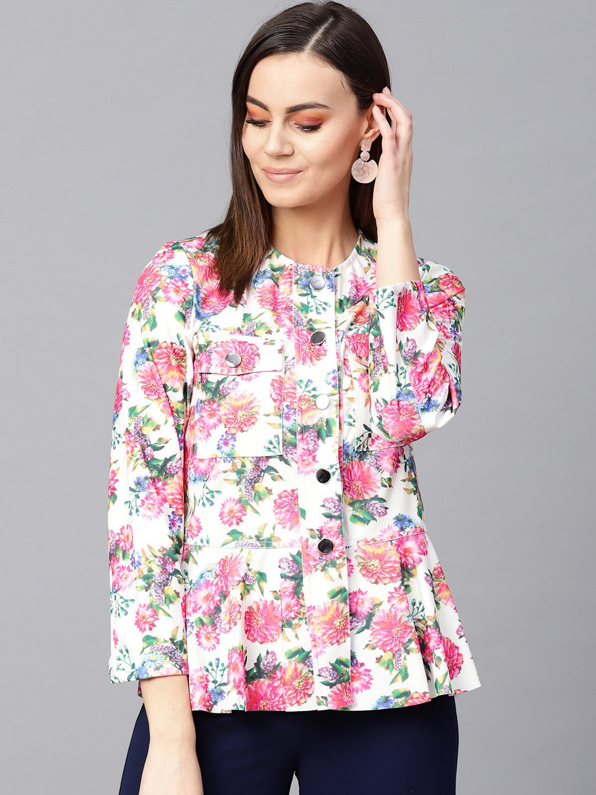 Printed Peplum Blazer 2