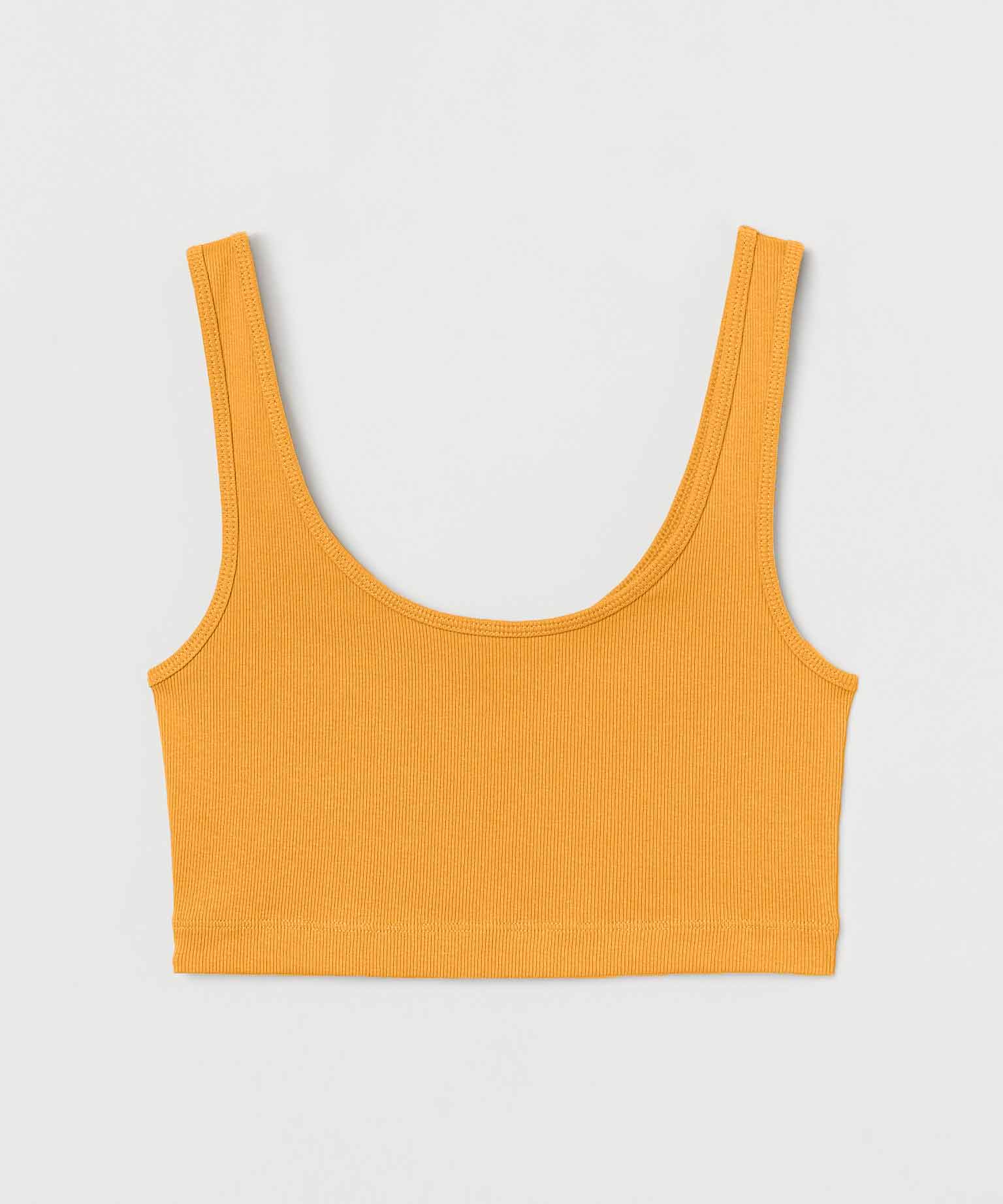 Ribbed Crop Top - Mustard