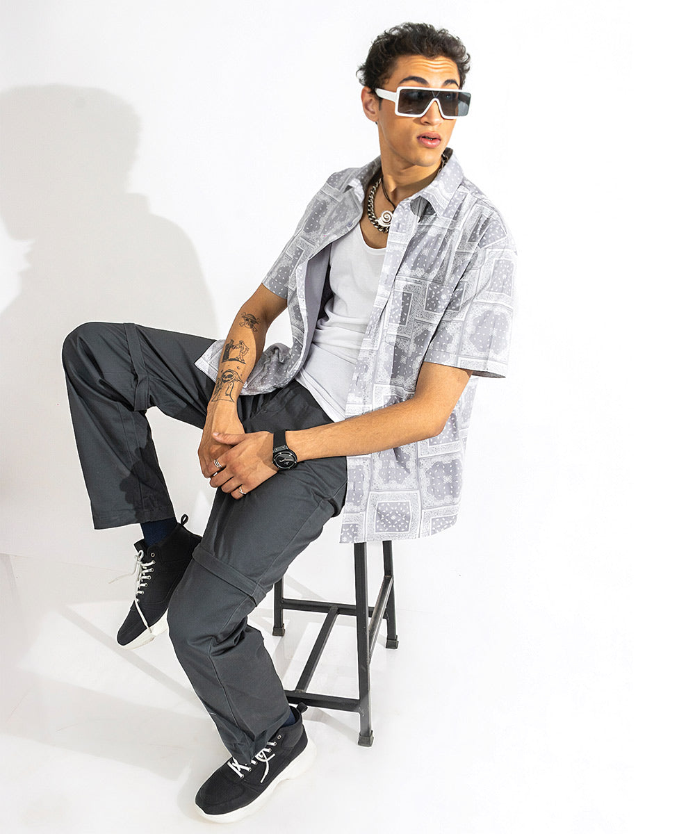 Mosaic - silver - Oversized Shirt