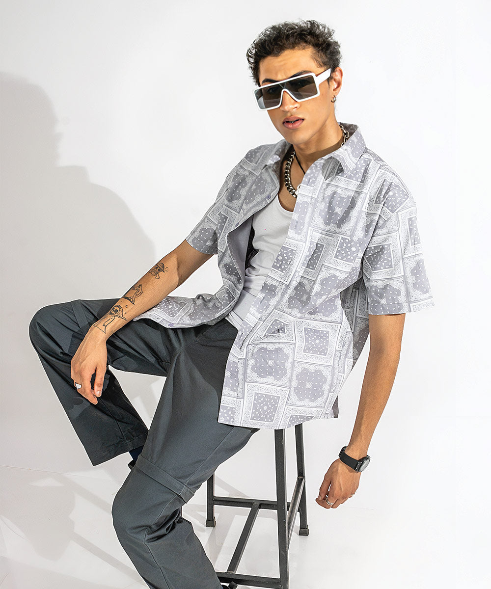 Mosaic - silver - Oversized Shirt