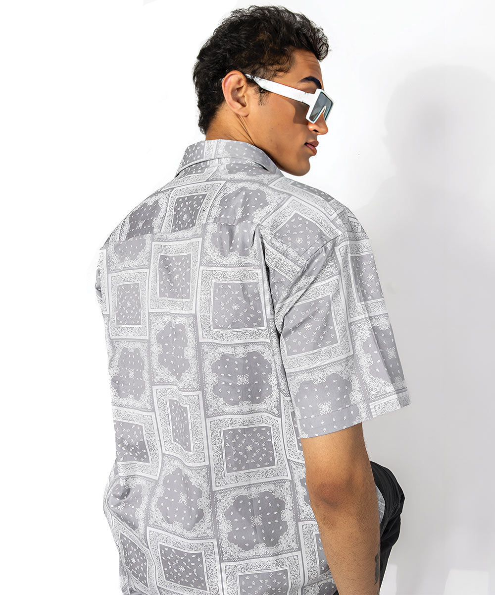 Mosaic - silver - Oversized Shirt