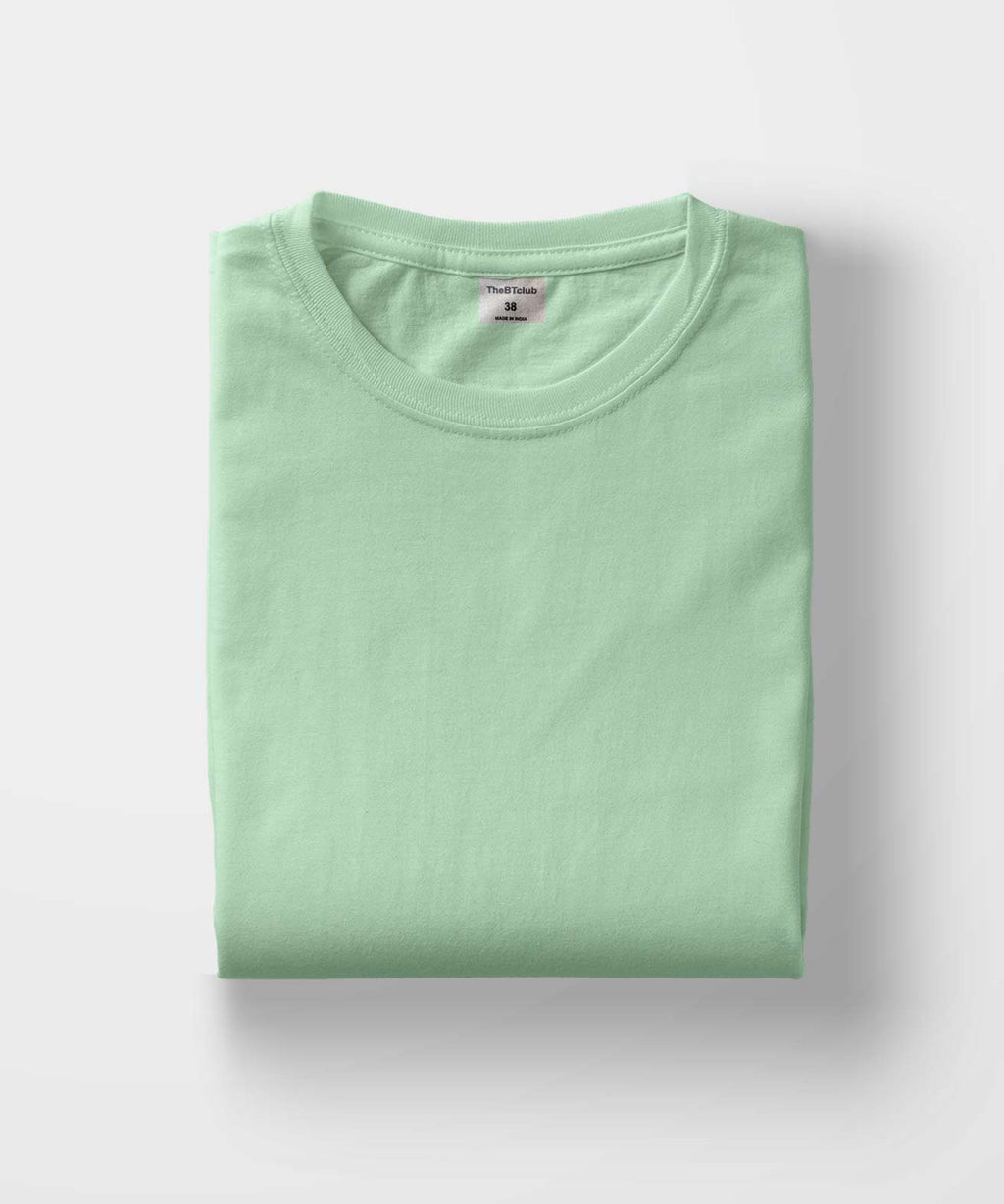 Round Neck T-shirt - Light pastel green