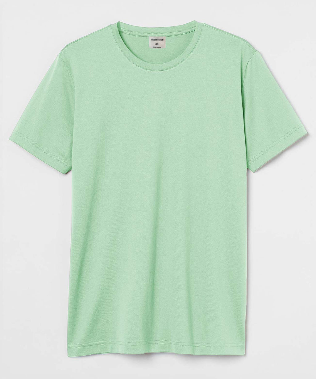 Round Neck T-shirt - Light pastel green
