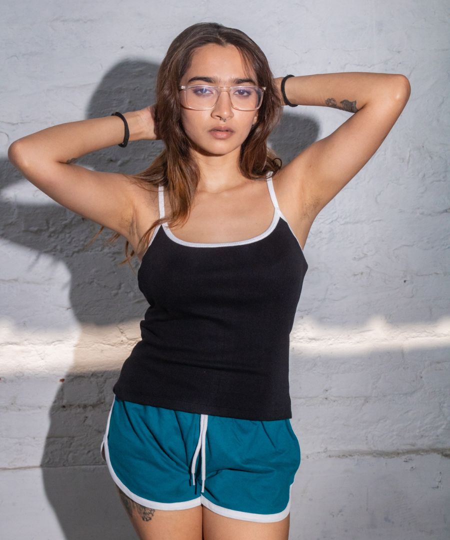 Ribbed Cami top - Black