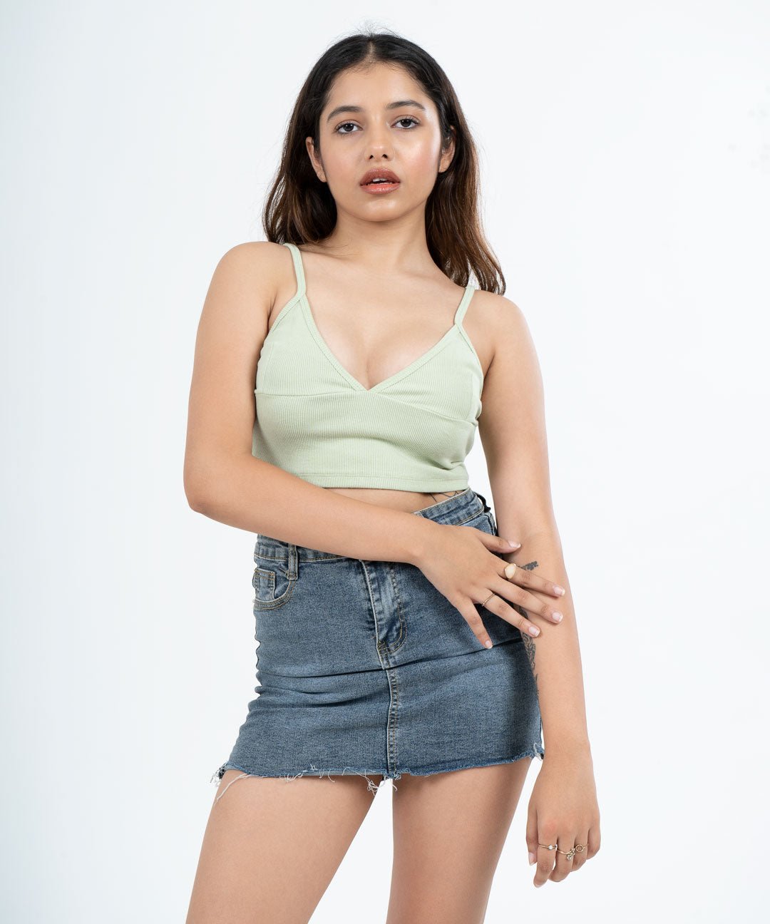 Ribbed Bralette - Pastel green