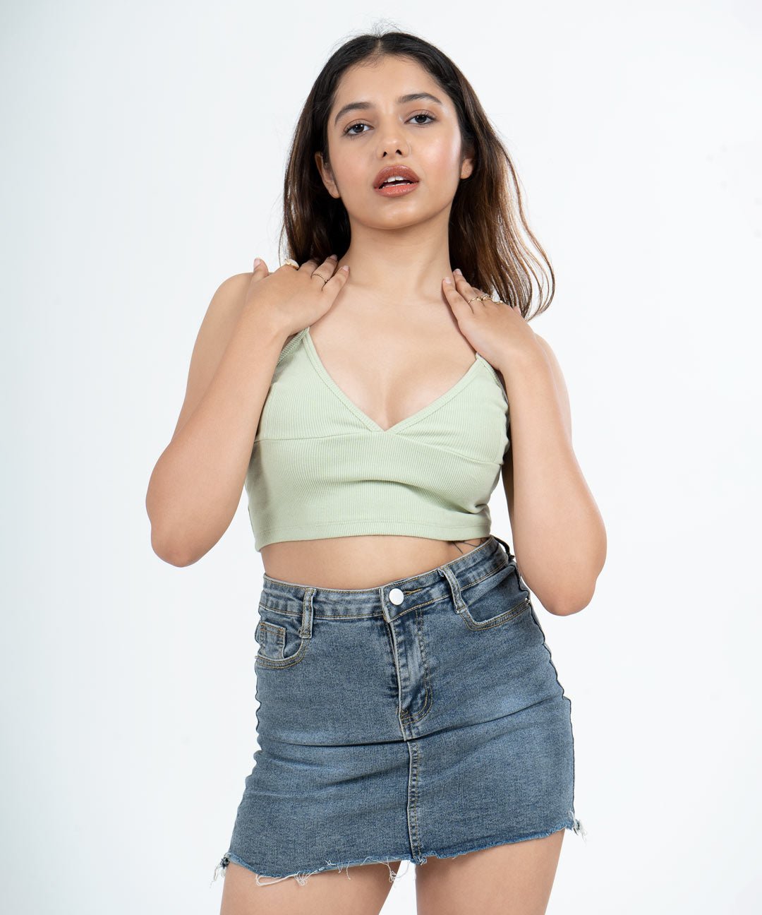 Ribbed Bralette - Pastel green
