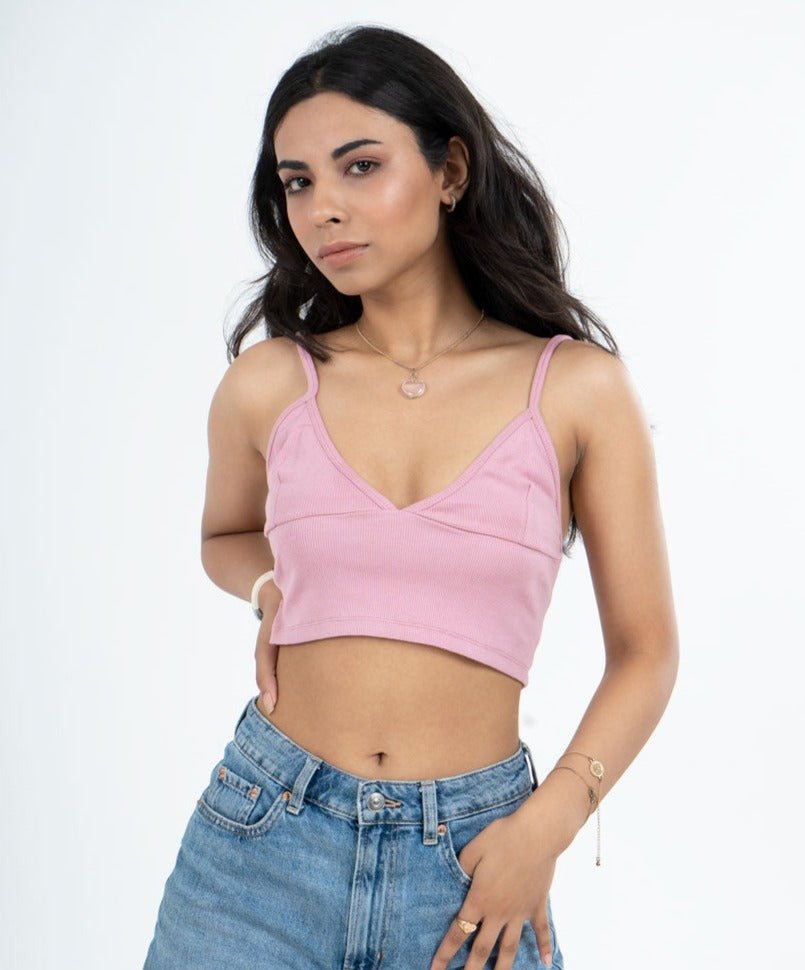 Ribbed Bralette - Rose pink