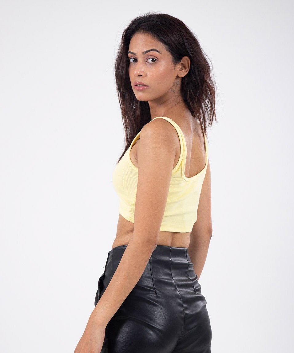 Ribbed Crop Top - Lemon
