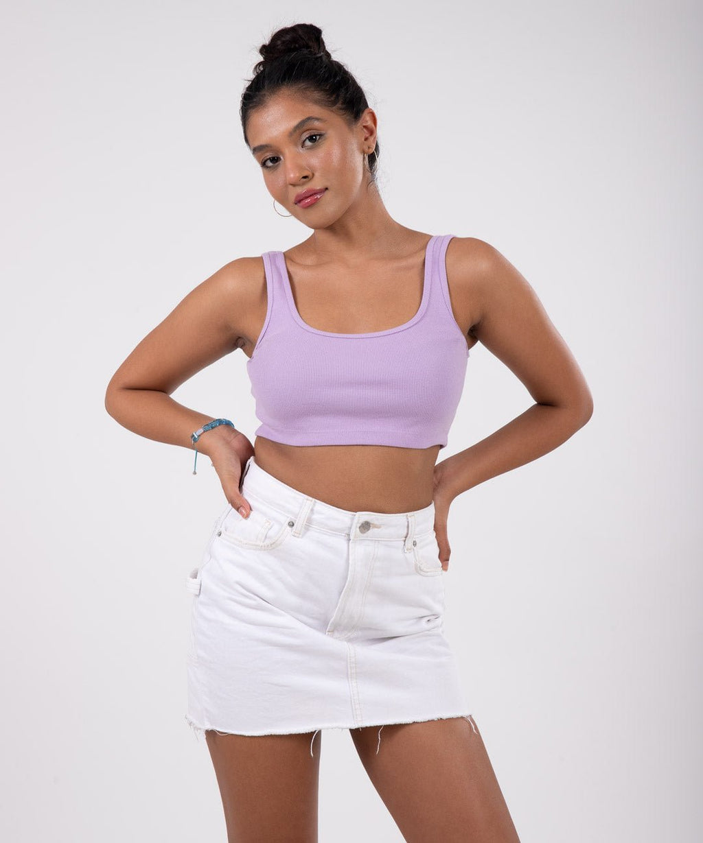 Ribbed Crop Top -Lilac