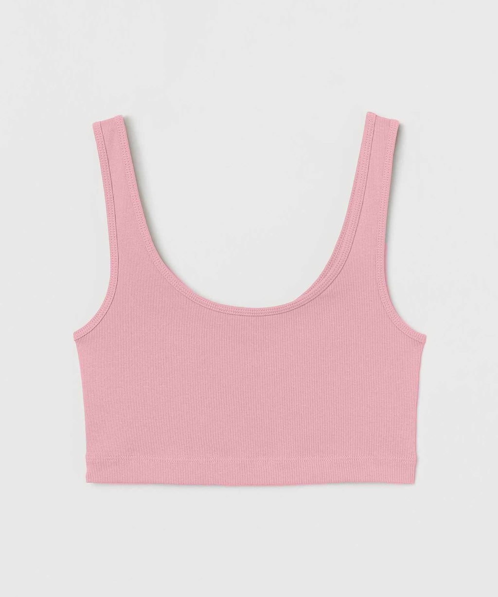 Ribbed Crop Top - Rose pink