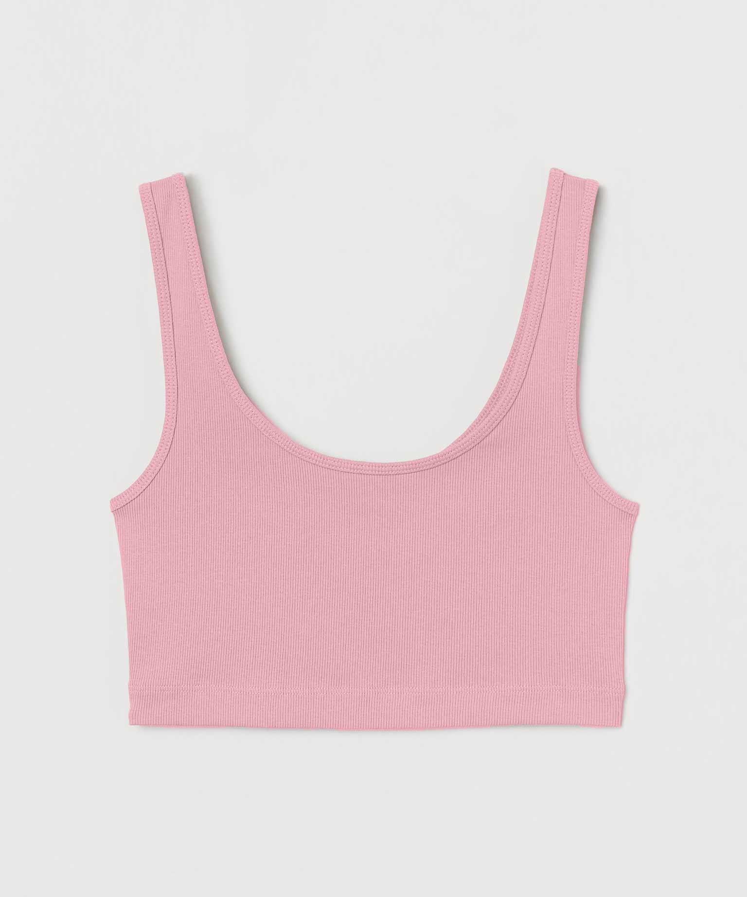 Ribbed Crop Top - Rose pink