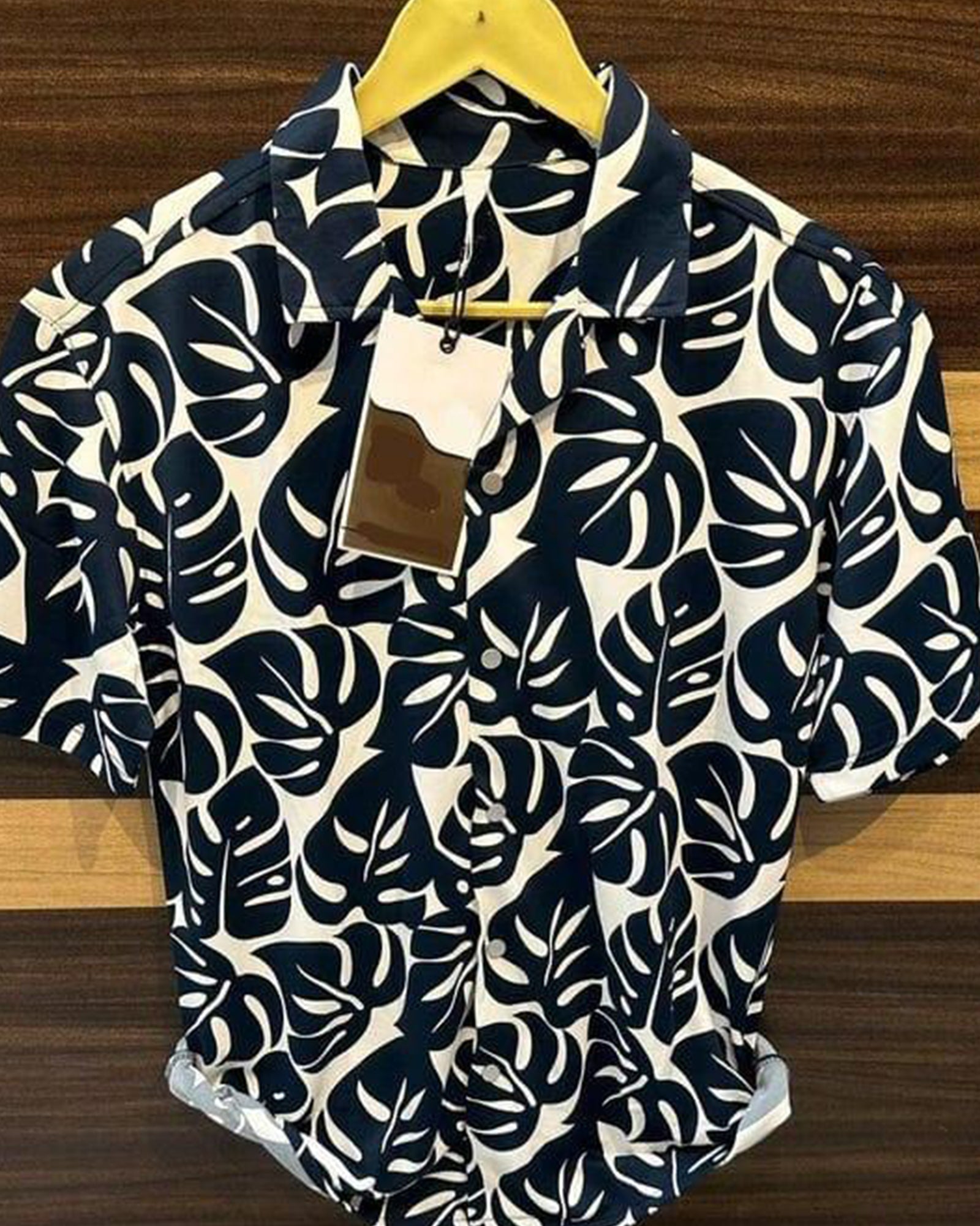 Leafy Navy Blue - Regular Fit Shirt