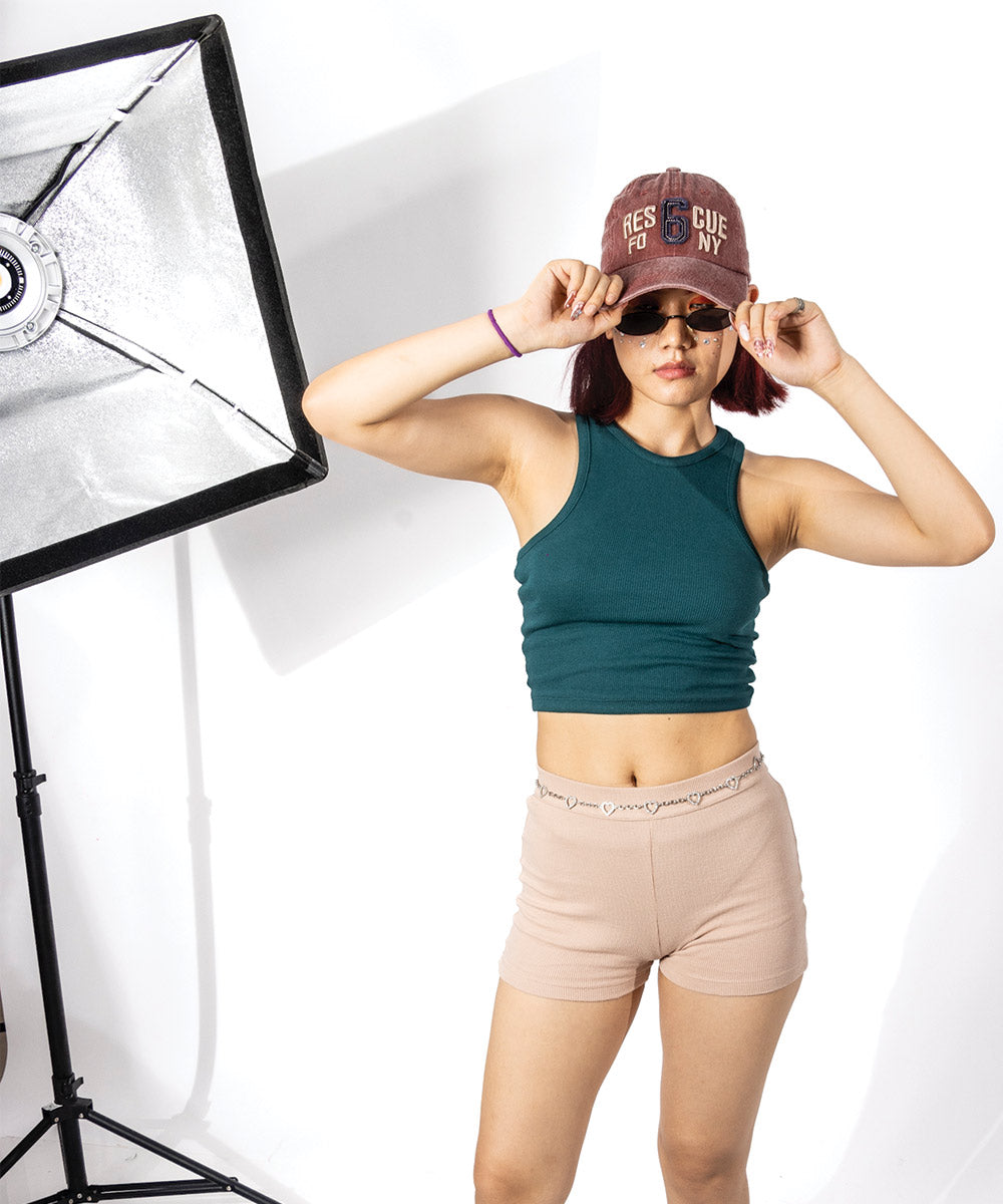 Ribbed Shorts - Beige